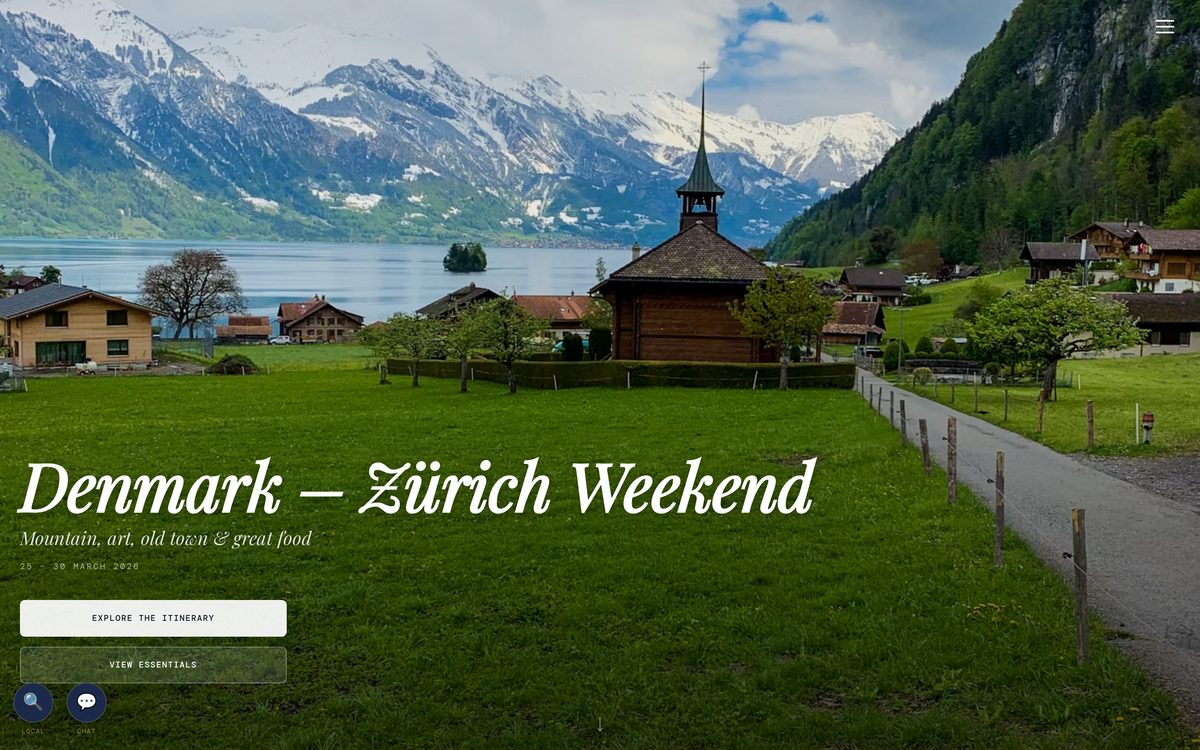 Zürich Weekend website
